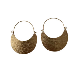Verona Stamped Brass Crescent Earrings