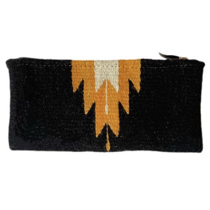 Black & Yellow Agave Zapotec Southwest Wool Zippered Wallet With Credit Card Holder - Mystic World Finds
