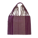Purple Striped Hammock Mexican Chiapas Oaxaca Cotton Cloth Tote Bag With Braided Handles - Mystic World Finds