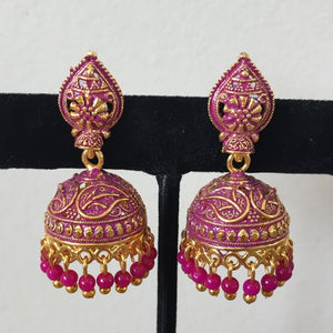 Pink  Jhumka Indian Earrings - Mystic World Finds
