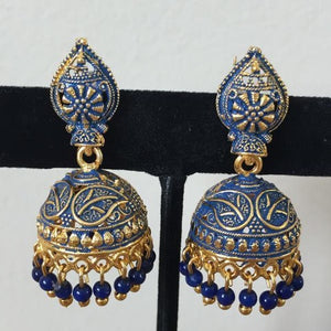 Blue Jhumka Indian Earrings - Mystic World Finds