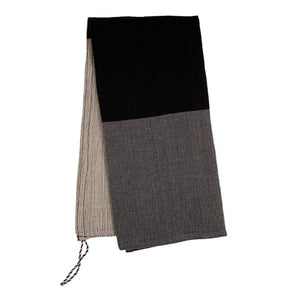 Extra Large Black and Gray Striped Cotton Mexican Dish Towels with Hook - Mystic World Finds