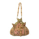 Blush Pink Beaded  Lotus Potli Evening Bag with Pearl String Handles - Mystic World Finds