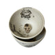 Black and White Stamped Ceramic Skull Mezcal Sipping Cups Bowls Mezcaleros Copitas Oaxaca - Mystic World Finds