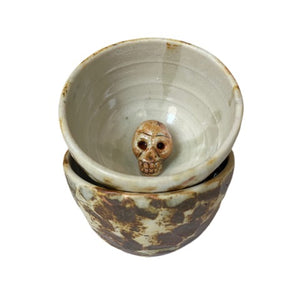Sea Shell Ceramic Skull Mezcal Sipping Cups Bowls Mezcaleros Copitas Oaxaca - Mystic World Finds