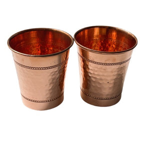 8oz hammered set of copper tumblers handmade in India - mystic world finds
