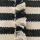 High quality cotton striped black and white fringed placemats set of 6 16" x 14" - Mystic World Finds