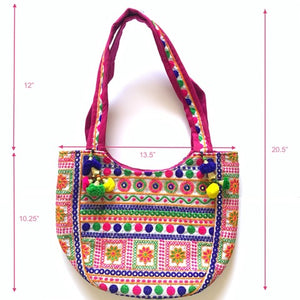 Indian Boho Banjara Kutchi Gypsy Tribal Handbag with Tassels - Mystic World Finds