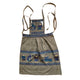 Gray Blue Apron with Embroidered Guatemalan Designs - Mystic World Finds