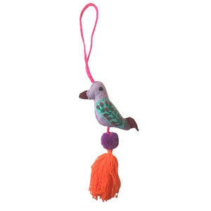 Colorful Felt Bird Pom Pom Tassels Christmas Ornament  Chiapas - Mystic World Finds