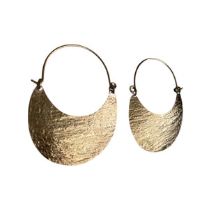 Stamped gold crescent hoop earrings - Mystic World Finds