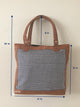 Navy Blue Patterned Suede Tote - Mystic World Finds