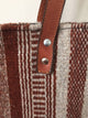 Brown Striped Oaxaca Wool Rug Laptop Purse with Leather Handles - Mystic World Finds
