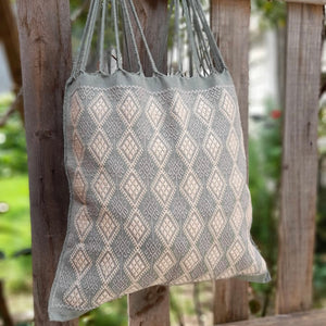 Embroidered Hammock Bag With Braided Handles