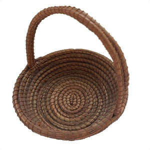 Small Pine Needle Basket Handle Basket - Mystic World Finds