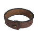 Brown minimalist leather mens cuff with brass clasp - mystic world finds