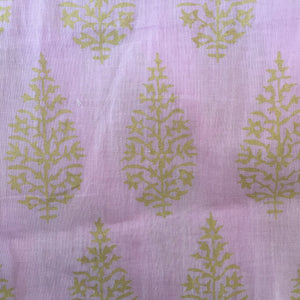Gold and Pink Indian Cotton Block Print Scarf - Mystic World Finds