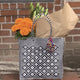 Black and White farmer's market Mexican Oaxaca Plastic Tote with Pom Pom - Mystic World Finds