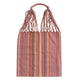 Pink Multistriped Striped Hammock Mexican Chiapas Oaxaca Cotton Cloth Tote Bag With Braided Handles - Mystic World Finds