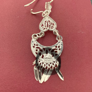 real stamped silver filigree earrings