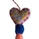 embroidered chiapas felt lavender  heart with pom pom and tassel purse charm - mystic world finds