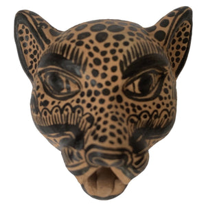 Amatenango Del Valle Chiapas Painted Clay Jaguar Mask - Mystic World Finds