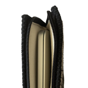 handmade striped black lightly padded laptop zippered sleeve - Mystic World Finds