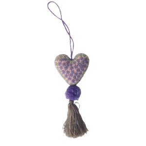 Embroidered Pink Heart Chiapas Pom Poms Purse Charm With Tassel - Mystic World Finds