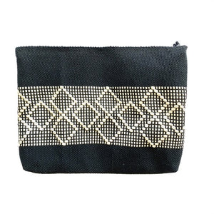 Jalieza Black Mexican Embroidered Cosmetic Bag - Mystic World Finds