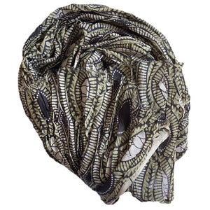 Green Black and White Indian block print cotton scarves - Mystic World Finds