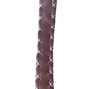 Handmade Dark Brown X Stitched Button Clasp Leather bracelet cuff - Mystic World Finds