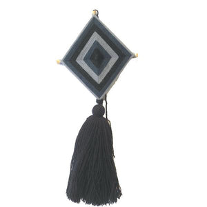 Small Hanging Black and Gray Ojo De Dios (God's Eye) - Mystic World Finds