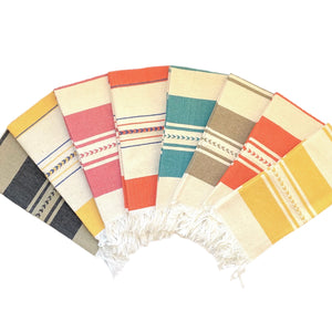 Striped Fringe Mexican Cotton Dish Towels - Mystic World Finds