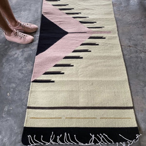Millental Pink 3' x 5' Naturally Dyed Customizable Runner Rug with Zapotec Geometric Patterns Citizenry Rugs - Mystic World Finds