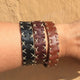 mexican guatemalan Hand stitched mens leather cuffs  - Mystic World Finds