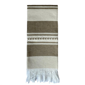 Beige and white Striped cotton dishcloths - Mystic World Finds