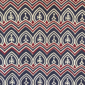 Navy Blue & Burgundy Indian Design Cotton 16" Throw Pillowcase