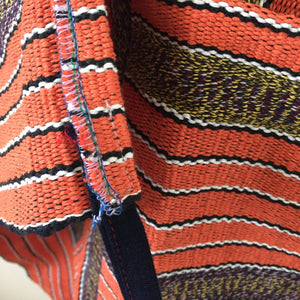orange striped apron guatemalan textiles