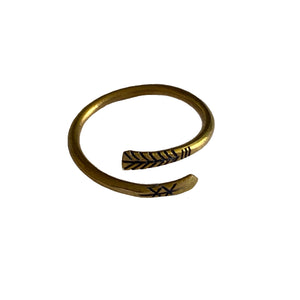 Verona Brass Asymmetrical Etched Arrow Ring - Mystic World Finds