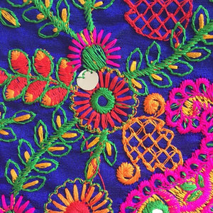 Blue Boho Banjara Kutchi Gypsy Tribal Indian Embroidery - Mystic World Finds