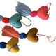 embroidered chiapas felt heart with pom pom and tassel purse charm - mystic world finds
