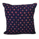 Indian Cotton Square Throw Pillowcase Navy Blue and Burgundy Dots - Mystic World Finds