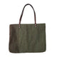 Teotitlan Zapotec Green Striped Wool Laptop Tote with Leather Handles - Mystic World Finds