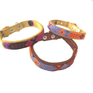 Small Dog Leather Tribal Dog Collar - Mystic World Finds