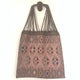 Fully Embroidered Brown and Pink Chiapas Hammock Bag with Braided Handles - Mystic World Finds