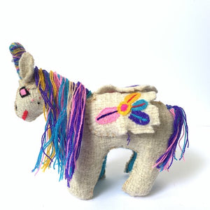 Handmade Woolen Animal Toys Chiapas Animalitos Colorful Unicorn - Mystic World Finds
