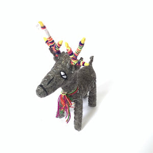 Handmade Woolen Animal Toys Chiapas Animalitos Gray Reindeer - Mystic World Finds